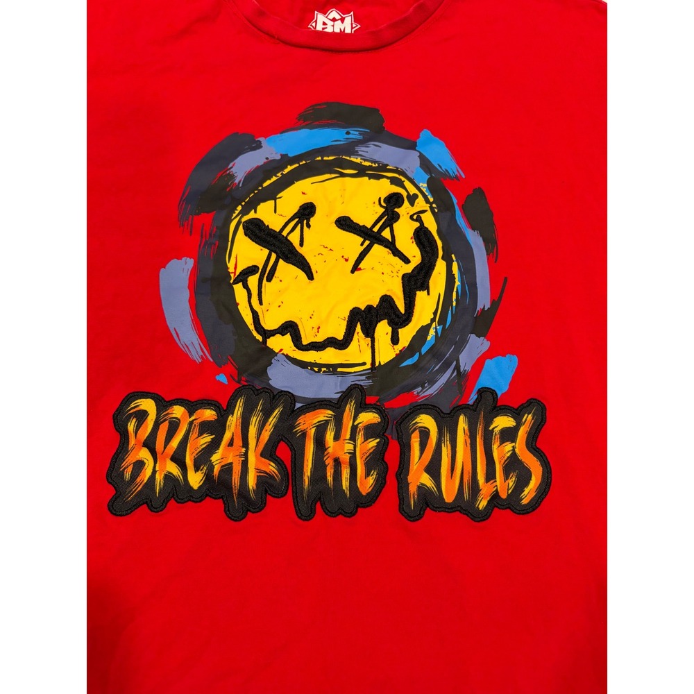 Bleecker & Mercer Red Break The Rules Graphic Tee Shirt Mens 2XL Streetwear